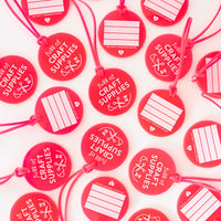 Sarah Hearts - Luggage Tag - Full of Craft Neon Pink