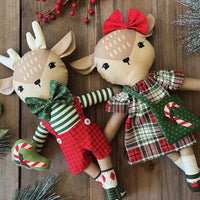 Moda - Cotton - Holiday Cheer - Reindeer Stuffies - Panel