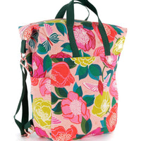 Tote with generous front pocket, made in Ruby Star Melody Miller canvas