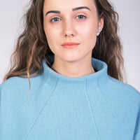 Sweater with a funnel-neck sewing pattern
