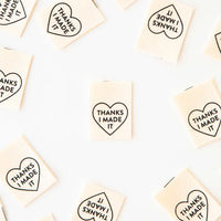 Sarah Hearts - Sewing Labels - Thanks I Made It - Heart