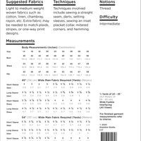 Grainline Studio - Augusta Shirt and dress - 14-30