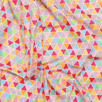 Cotton - Rainbowfruit - Triangles - White