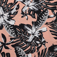 Rayon - Poplin Print - Peach Black