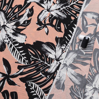 Rayon - Poplin Print - Peach Black