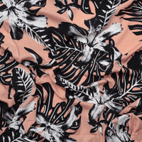Rayon - Poplin Print - Peach Black