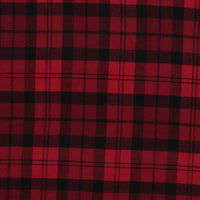 Viscose Blend - Plaid Coating - Black Red