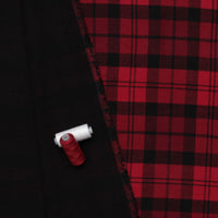 Viscose Blend - Plaid Coating - Black Red