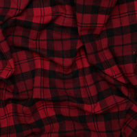 Viscose Blend - Plaid Coating - Black Red
