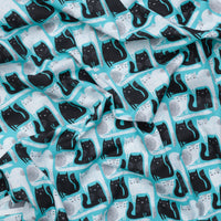Cotton - Purr Fect Cats - Dark Turquoise