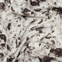 Linen Blend - Digital Print - Black Off White