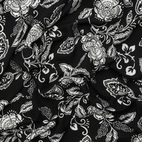 Viscose - Gabriella - Print - Large Floral - Black