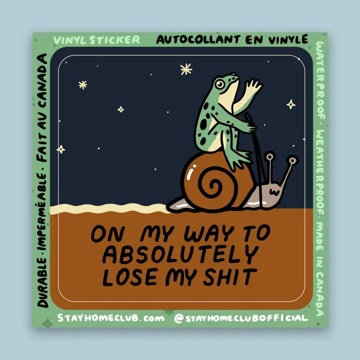Stay Home Club - Vinyl Sticker - Lose My Shit