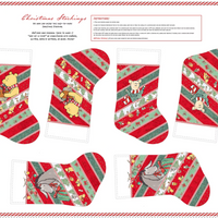 Studio E - Cotton - Christmas At Pooh Corner - Christmas Stockings - Panel