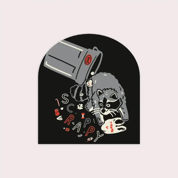 Stay Home Club - Vinyl Sticker - Scrappy Raccoon (Trash)