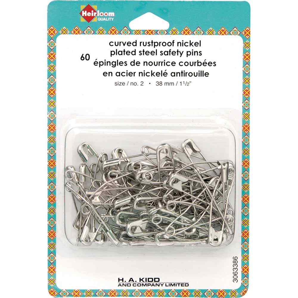 Heirloom - Curved Safety Pins - 60 pcs