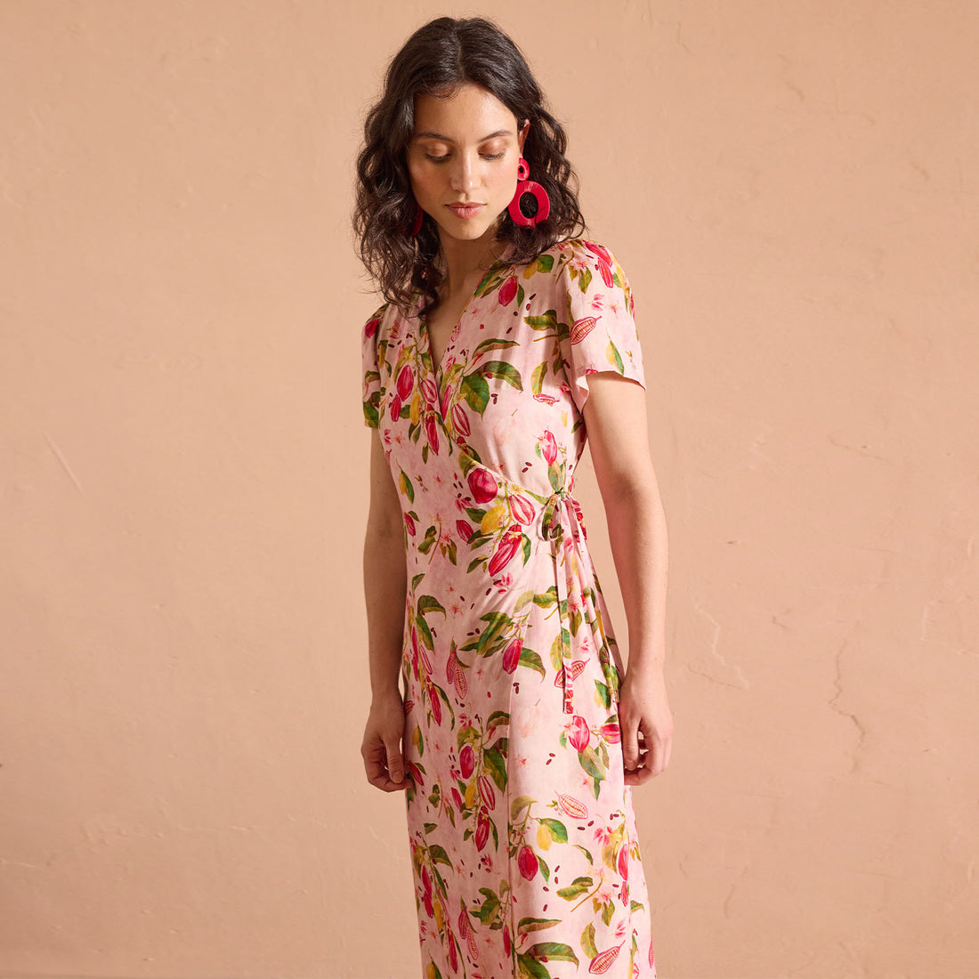 Katia - Rayon - Challis Print - Cocoa Fruit
