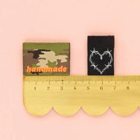 Sarah Hearts - Sewing Labels - Camo and Barbed Wire Heart