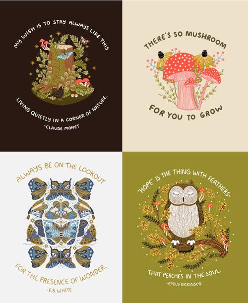 Gingiber - Cotton - Night Owl - Panel