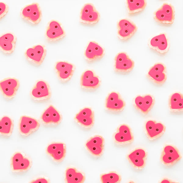 Sarah Hearts - Buttons - Pink Sweet Heart - Small