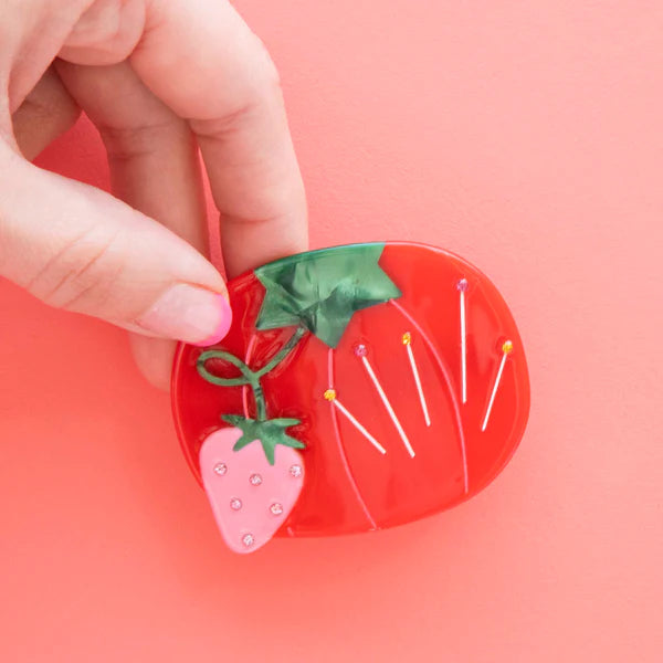 Sarah Hearts - Barrette - Tomato Pincushion