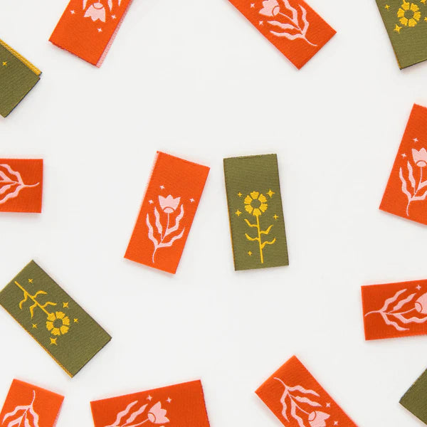 Sarah Hearts - Sewing Labels - Floral Design Multipack