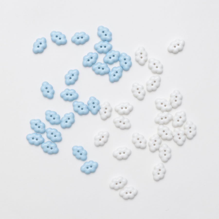Buttons - 2 Hole - 5mm - Cloud - Assorted