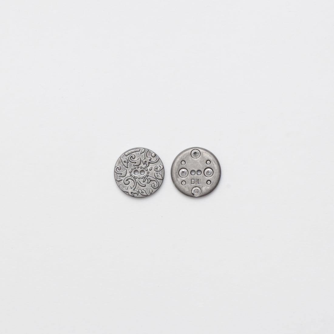 Buttons - 2 Hole - 20mm - Antique Silver - Floral
