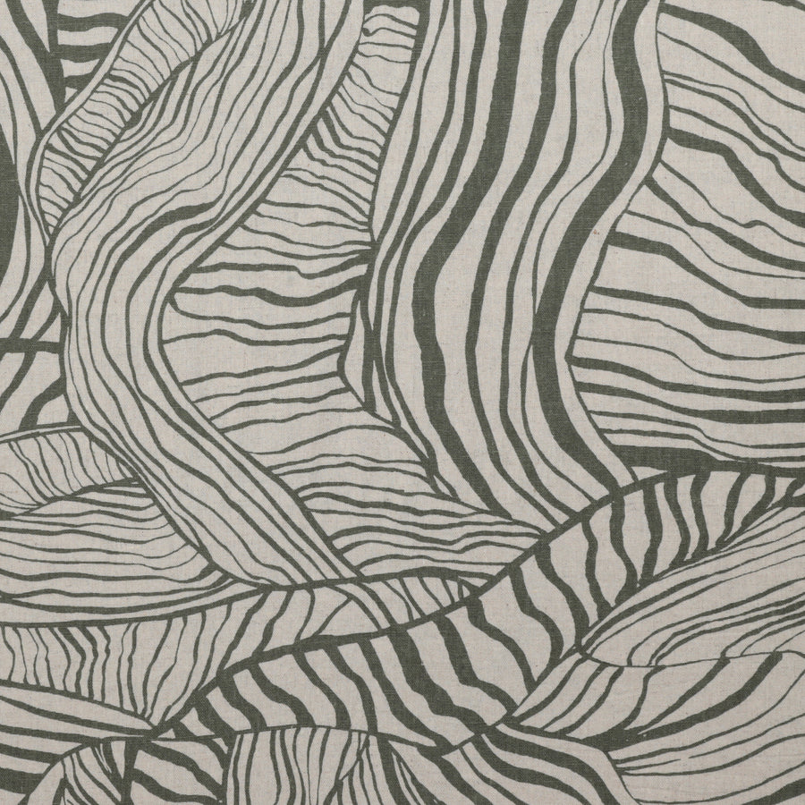 Rayon Linen - Palma Print - Green
