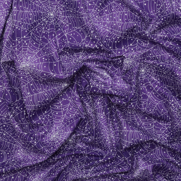 Benartex - Cotton - Glow-O-Ween - Glowing Webs - Purple