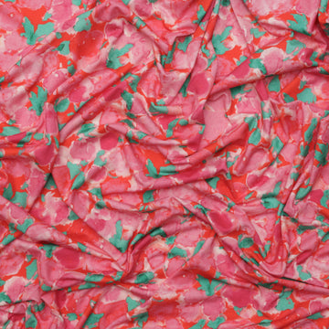 Viscose Blend - Melrose Knit - Digital Print - Orange Pink
