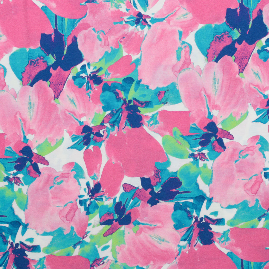 Viscose Blend - Melrose Knit - Digital Print - Turqouise Pink