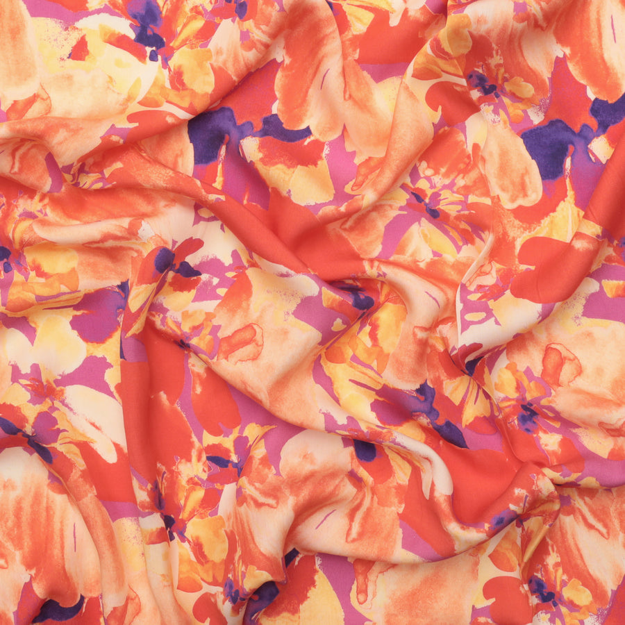 Lyocell - Sadie - Digital Print - Orange Fuchsia
