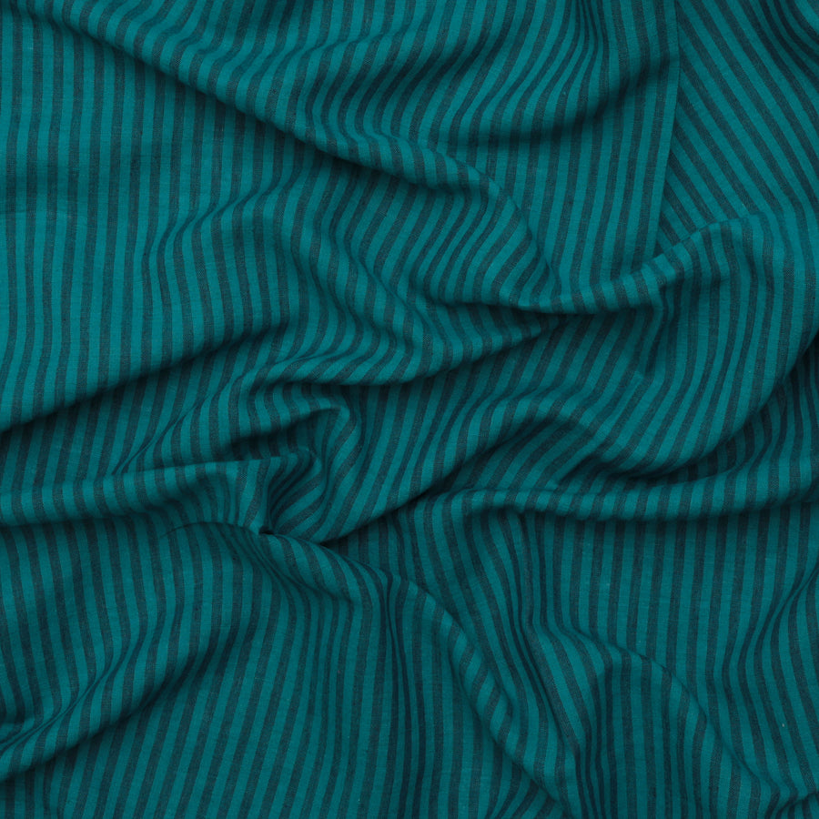 Linen Blend - Utopia - Washed Finish Stripe - Jewel
