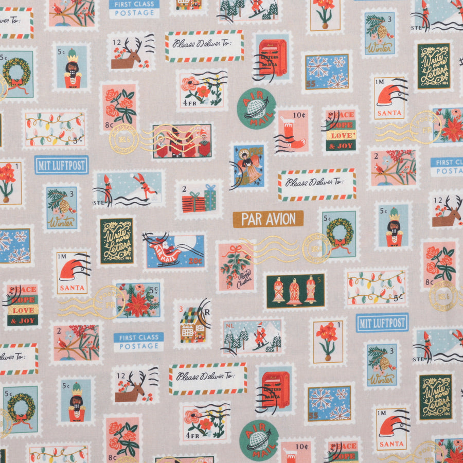Rifle Paper Co. - Canvas - Holiday Classics II - Holiday Stamps - Cream