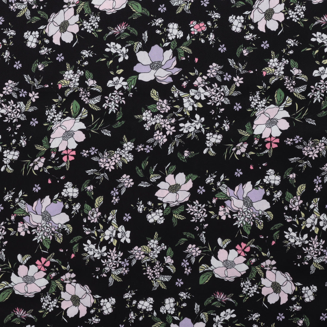 Katia - Viscose - Twill - Print - Pink Winter Flowers