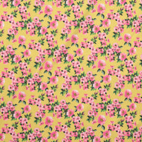 Cotton Blend - Italian Jersey - Neon Florals - Yellow + Pink