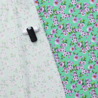 Cotton Blend - Italian Jersey - Neon Florals - Turquoise + Lilac
