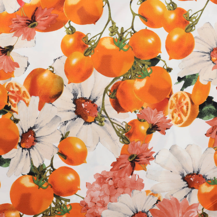 Cotton Blend - Italian Stretch Sateen - Red Tomatoes