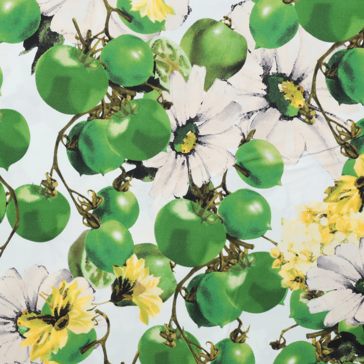 Cotton Blend - Italian Stretch Sateen - Green Tomatoes