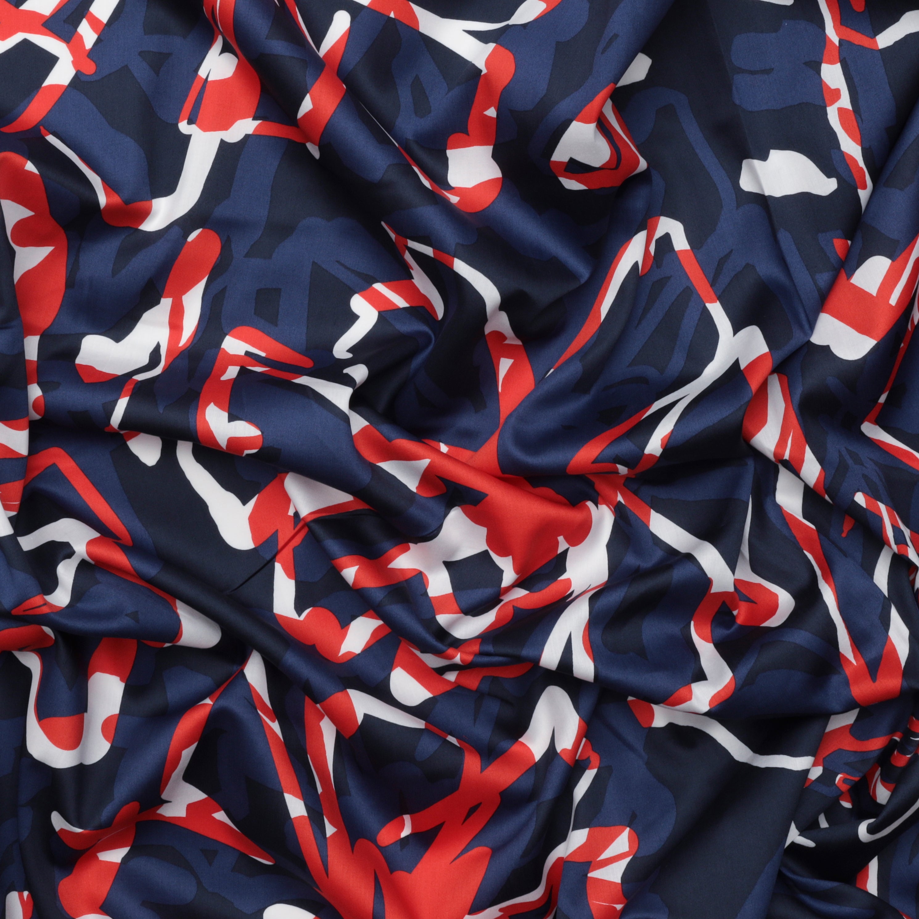 Cotton - Italian Voile - Navy Red White – RICK RACK Textiles