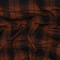 Recycled Poly - Brushed Plaid Knit - Copper
