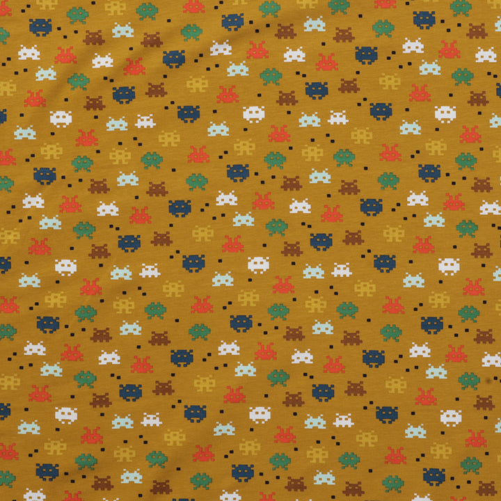 Cotton - Jersey - Space Invaders - Ochre