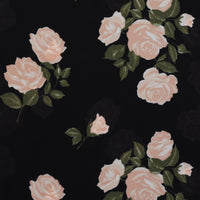 Rayon - Georgette - Roses - Black Olive Beige