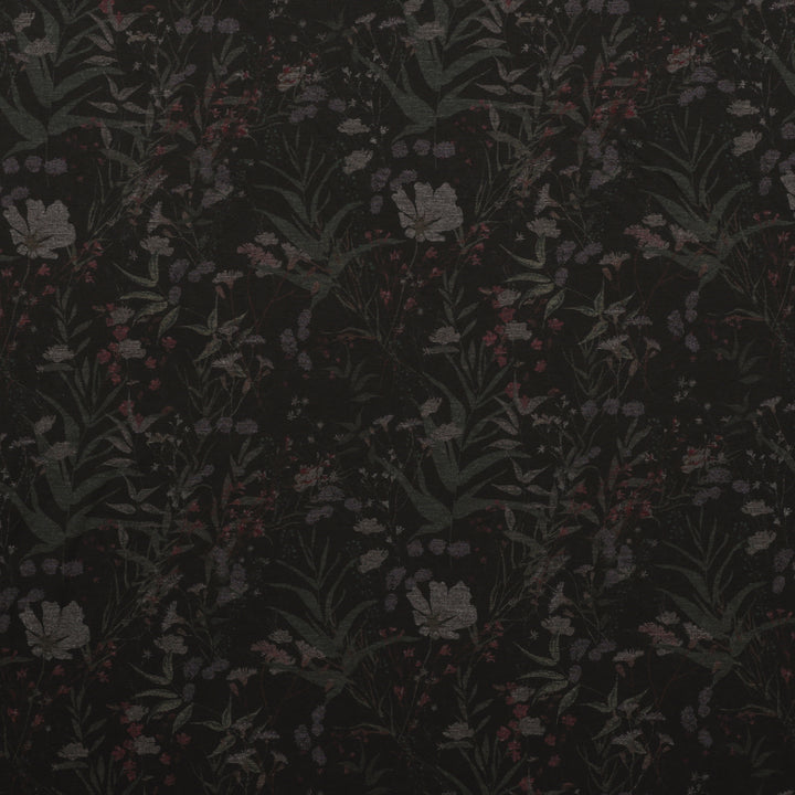 Recycled Poly - Ponte Print - Floral - Black Green