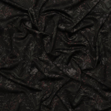 Recycled Poly - Ponte Print - Floral - Black Green