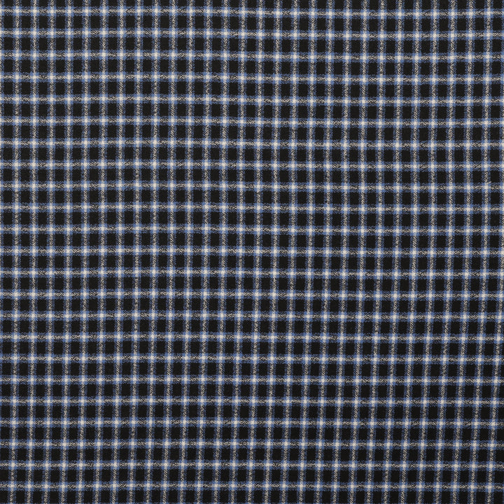 Wool - Suiting - Plaid - Blue Black White