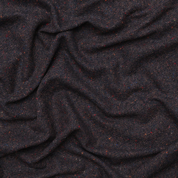 Wool - Speckle Flannel Coating - Navy Brown