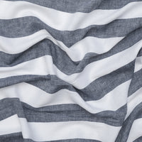 Linen Blend - Utopia - Wide Stripe - Navy White