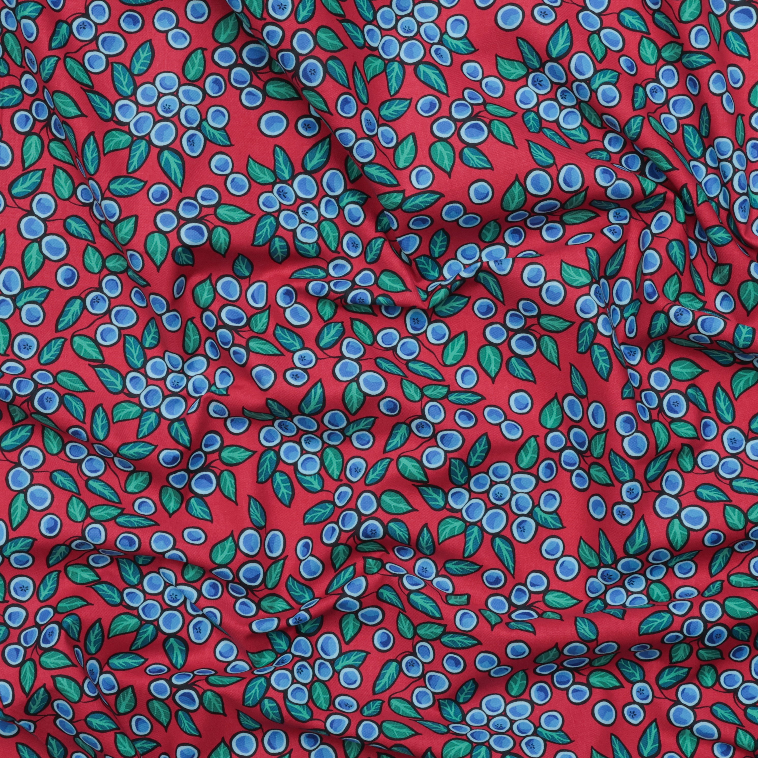 C.J. Houle - Cotton - Allover Blueberry - Red – RICK RACK Textiles